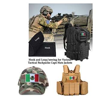 2 PCS AliPlus Mexico Flag Patch Embroidered Tactical Military Morale Patch Hook and Loop