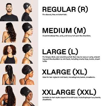 SOUL CAP - Large Swimming Cap for Long Hair - Designed for Long Hair, Dreadlocks, Weaves, Hair Exten...