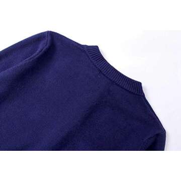 B BIMOZI Women Thick Button Down Cardigan Sweaters Crew Neck Medium Weight Long Sleeve Navy Blue XXL