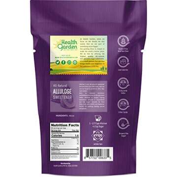 Health Garden Allulose Sweetener - Gluten and Sugar Free - Zero Net Carb - Non GMO - Kosher - Keto Friendly (14 OZ)