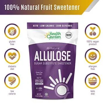 Health Garden Allulose Sweetener - Gluten and Sugar Free - Zero Net Carb - Non GMO - Kosher - Keto Friendly (14 OZ)