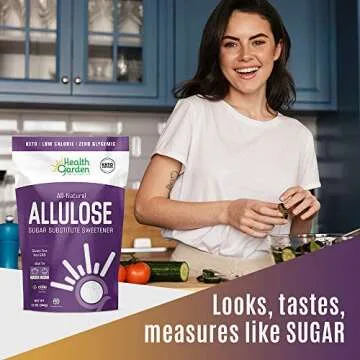 Health Garden Allulose Sweetener - Gluten and Sugar Free - Zero Net Carb - Non GMO - Kosher - Keto Friendly (14 OZ)
