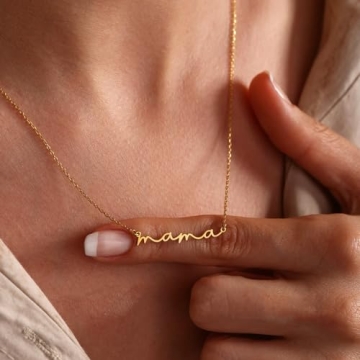 Dainty 18K Gold Plated Mama Necklace - Gift for Her