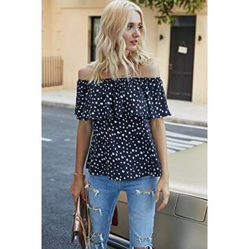 Sherosa Women's Off Shoulder Ruffles Casual Blouse - Stylish & Elegant
