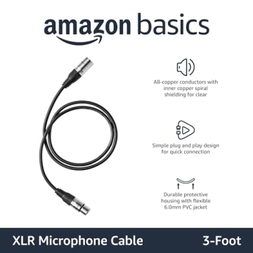 XLR Microphone Cables 3ft - Amazon Basics 2-Pack