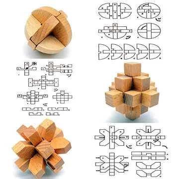Guaishou 10-in-One Wooden Puzzles for Brain Teasers