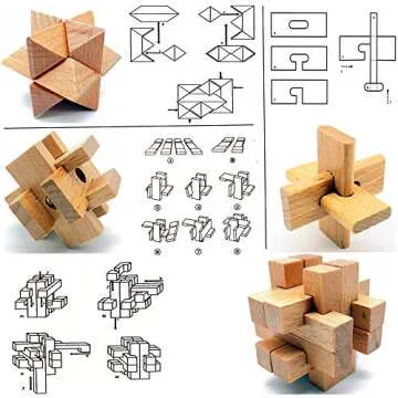 Guaishou 10-in-One Wooden Puzzles for Brain Teasers