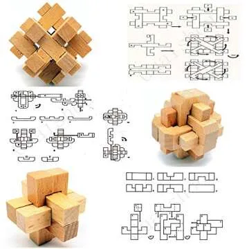 Guaishou 10-in-One Wooden Puzzles for Brain Teasers