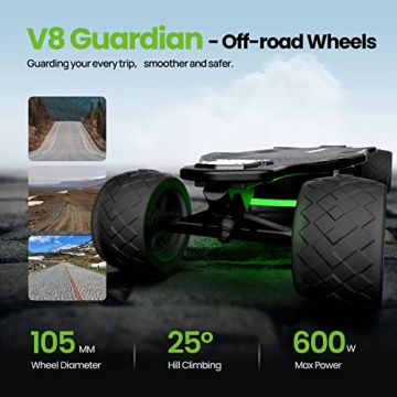 V8 Electric Skateboard Fast 30 MPH Speed 12 Mile Range