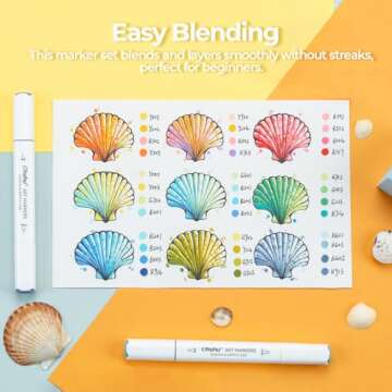 Ohuhu Markers for Starters, 80-color Chisel & Fine Dual Tips Alcohol Markers Coloring Illustration Sketching Alcohol Art Marker Set for Adult Beginner, Great Value Pack for Students' Art Class -Manoa