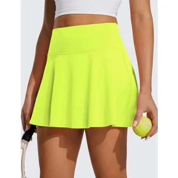 CRZ YOGA UPF 50+ Tennis Skirts for Women High Waisted Flowy Pleated Golf Athletic Workout Sports Sko...