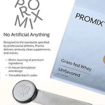 Promix Whey Protein Powder, Unflavored - 2.5lb Bulk - Grass-Fed & 100% All Natural - ­Post Workout Fitness & Nutrition Shakes, Smoothies, Baking & Cooking Recipes - Gluten-Free & Keto-Friendly