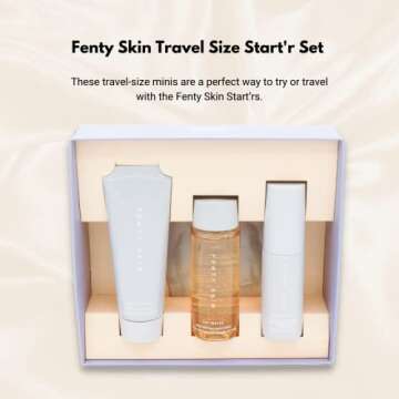 Fenty Skin Set: Makeup Removing Cleanser, Fat Water Pore-Refining Toner Serum, Hydra Vizor Invisible...