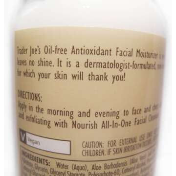 Trader Joe's Nourish Oil-Free Antioxidant Facial Moisturizer 6oz