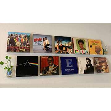 6 Pack Acrylic Floating Shelves for Wall Mounted Storage,15" Clear Bookshelves for Kids,Wall Ledge Display Shelf Organizer for Popular,Figures,Funko,Pops,Action Figure,Car,Picture and Vinyl Records