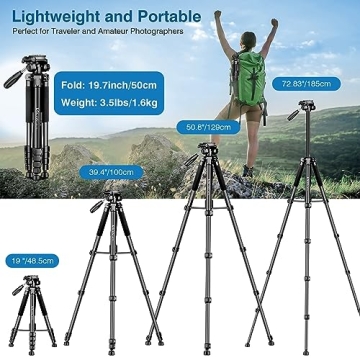 Lightweight 72" Tripod for Professional Photography