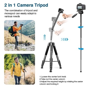 Lightweight 72" Tripod for Professional Photography