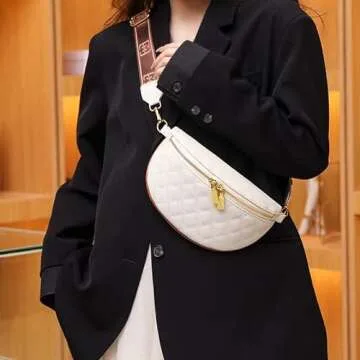 Eslcorri Fashion Waist Packs for Women - Quilted Vegan Fanny Packs Leather Waist Purse Anti Theft Cr...