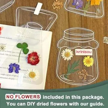Dried Flower Bookmark DIY Kit - Krinisou Craft Set 40pcs