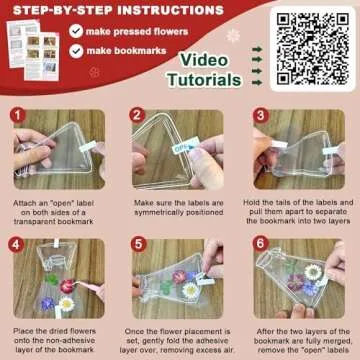 Dried Flower Bookmark DIY Kit - Krinisou Craft Set 40pcs