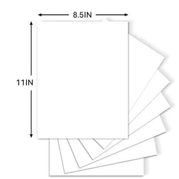 25Sheets White Cardstock Paper, 8.5 x 11 Card stock for Cricut, Thick Construction Paper for Card Making, Scrapbooking, Craft 90 lb / 250 gsm