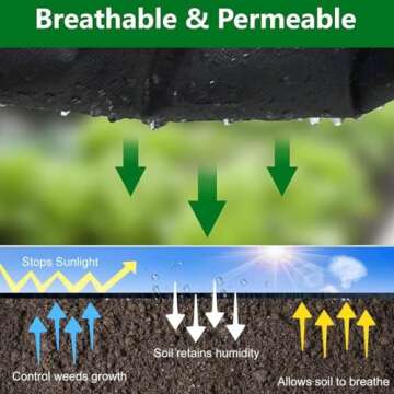 AMAGABELI GARDEN & HOME, 5.8oz 4ft x 100ft Weed Barrier Landscape Fabric Heavy Duty Ground Cover Wee...