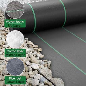 AMAGABELI GARDEN & HOME, 5.8oz 4ft x 100ft Weed Barrier Landscape Fabric Heavy Duty Ground Cover Weed Cloth Geotextile Fabric Durable Driveway Cover Garden Lawn Fabric Outdoor Weed Mat
