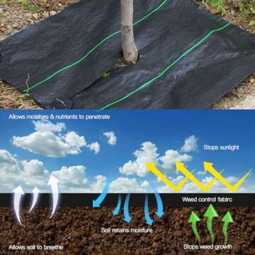 AMAGABELI GARDEN & HOME, 5.8oz 4ft x 100ft Weed Barrier Landscape Fabric Heavy Duty Ground Cover Weed Cloth Geotextile Fabric Durable Driveway Cover Garden Lawn Fabric Outdoor Weed Mat