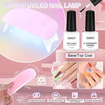 Curkey Acrylic Nail Kit with Everything - 65 IN 1Acrylic Nail Kit, Nail Kit Set Professional Acrylic with Everything, Acrylic Nail Kit with Drill and U V Light, Nail Kit Nail Starter Kit for Beginners