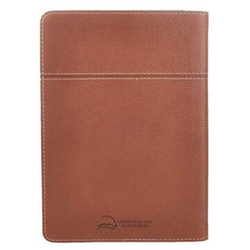 Words of Jesus for Men Daily Devotional Brown Vegan Leather