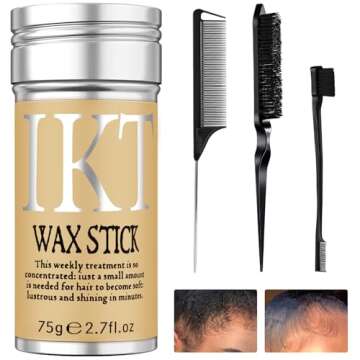 Hair Wax Stick for Wigs with Brushes Bed Head Stick Edge Control Slick Stick Hair Pomade Stick Non-g...