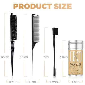 Hair Wax Stick for Wigs with Brushes Bed Head Stick Edge Control Slick Stick Hair Pomade Stick Non-greasy Styling Wax 2.7 Oz, Long Lasting, Temporary Hair Styling Product for Edge Frizz Hair