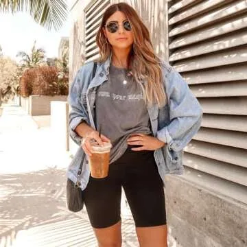 NEW YOUNG Biker Shorts with Pockets for Women High Waisted Tummy Control-8" Womens Bike Shorts for Workout Yoga Athletic