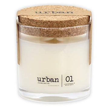 DECOCANDLES Tranquility Lemongrass Wild Basil Soy Candle