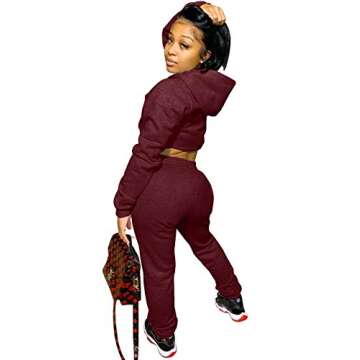 Akmipoem Jogging Suits for Women 2 Piece Sweatsuits Long Sleeve Crop Hoodie Bodycon Pants Trackuits ...