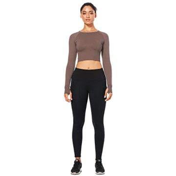FREEYE Long Sleeve Seamless Crop Top for Active Women