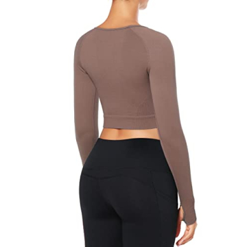FREEYE Long Sleeve Seamless Crop Top for Active Women