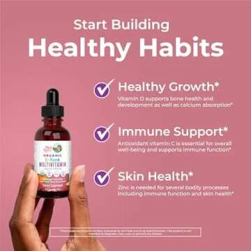 Organic Multivitamin Liquid Drops with Iron for Infants