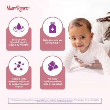 Organic Multivitamin Liquid Drops with Iron for Infants