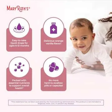 Organic Multivitamin Liquid Drops with Iron for Infants
