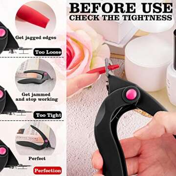 Belleboost Adjustable Acrylic Nail Clippers with Sizer, Catcher and Length Measurement, Black Professional Dial Stainless Steel Blade Nail Tips Cutter, Fake Nail Trimmer, Manicure Tool for Salon Home