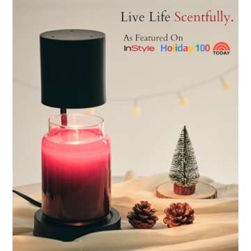 CozyBerry® Candle Warmer Lamp, Compatible with Yankee Candle Large Jar, Metal, 110-120V, Querencia Style Candle Melter for Scented Candle, Wax Melt, Small & Large Size Jar Candles