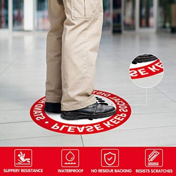 Social Distancing Floor Decals for Safe Spaces 12-Pack