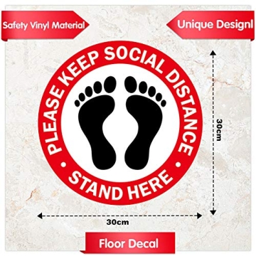 Social Distancing Floor Decals for Safe Spaces 12-Pack