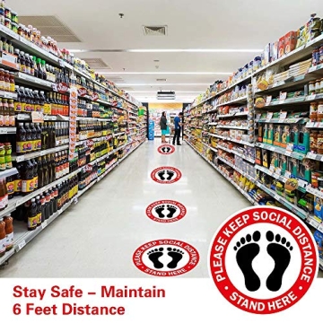 Social Distancing Floor Decals for Safe Spaces 12-Pack