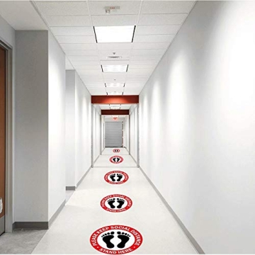 Social Distancing Floor Decals for Safe Spaces 12-Pack