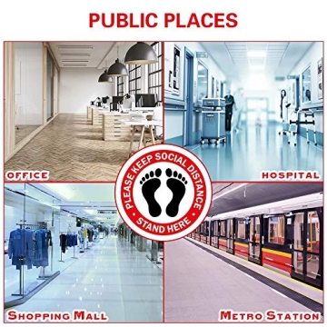 Social Distancing Floor Decals for Safe Spaces 12-Pack