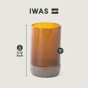 Sustainable Amber Drinking Glasses Set for Home