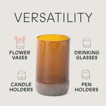 Sustainable Amber Drinking Glasses Set for Home