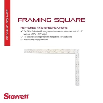 Starrett 24" Professional Framing Square with Precision Stamping